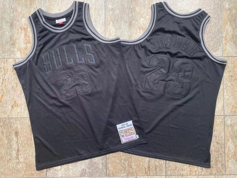 Men Chicago Bulls #23 Jordan All Black Embroidered 2021 NBA Jersey->chicago bulls->NBA Jersey